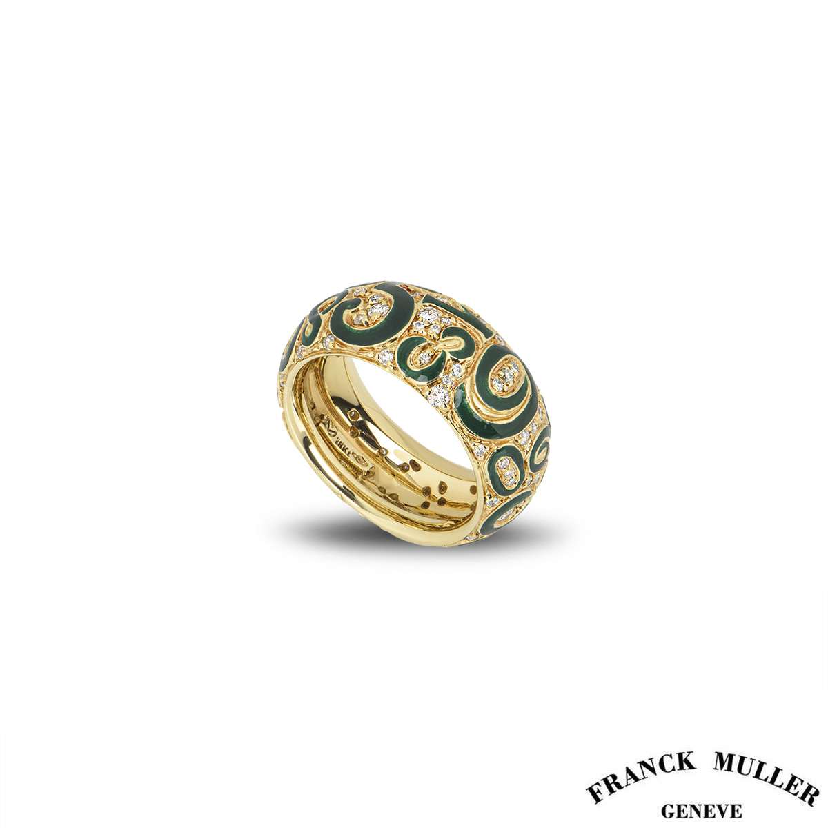 Franck Muller Yellow Gold Crazy Hours Diamond and Enamel Ring